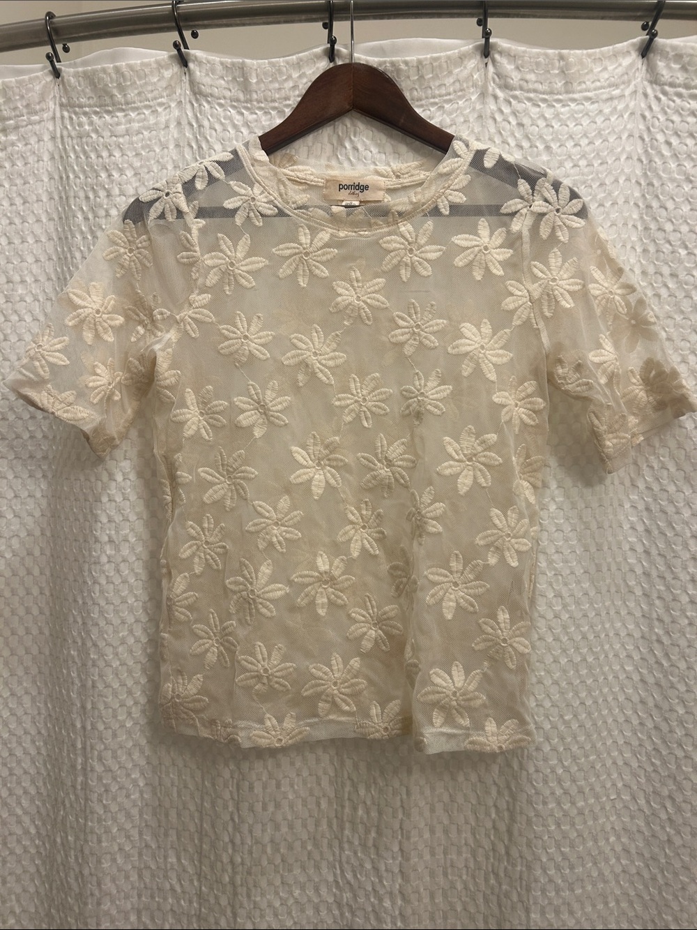 Porridge Daily Sheer Lace Tee S